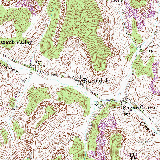 Topographic Map of Ruraldale, WV
