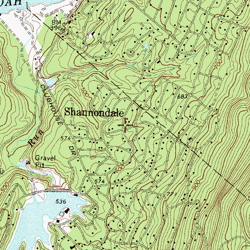 Topographic Map of Shannondale, WV