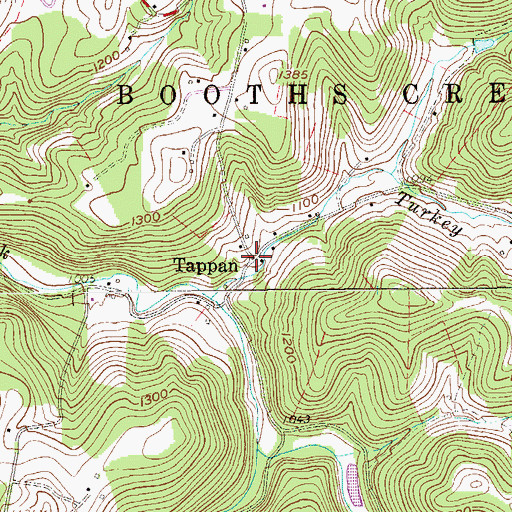 Topographic Map of Tappan, WV