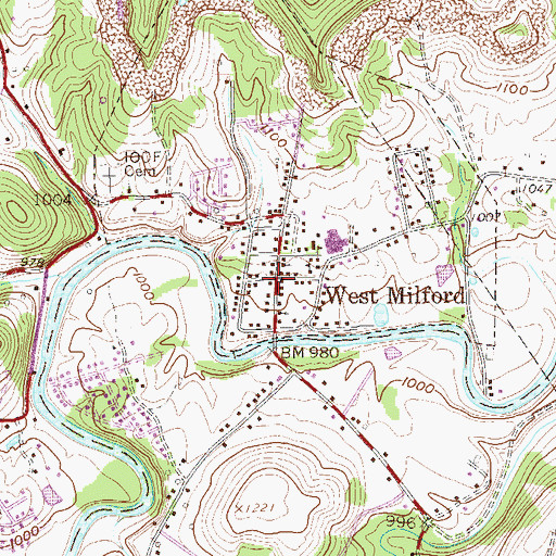 Topographic Map of West Milford, WV