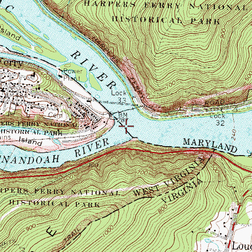 Topographic Map of Shenandoah River, WV