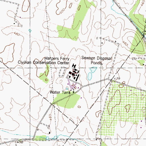 Topographic Map of Harpers Ferry Civilian Conservation Center, WV