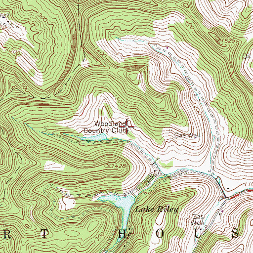 Topographic Map of Woodland Country Club, WV