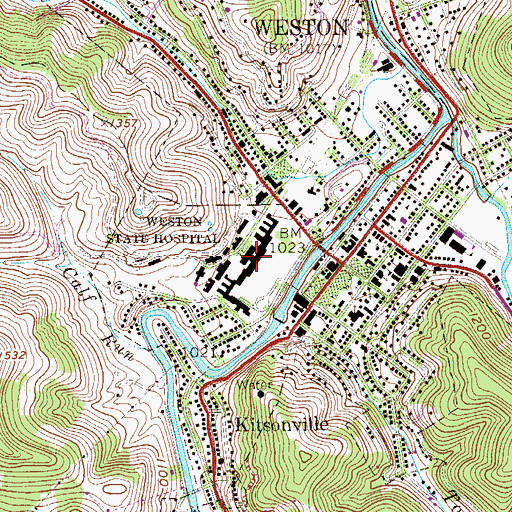 Topographic Map of Weston State Hospital (historical), WV
