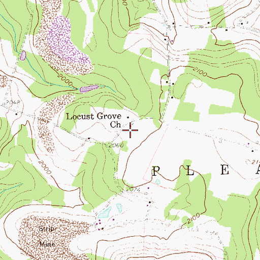 Topographic Map of Locust Grove School House (historical), WV