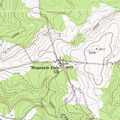 Topographic Map of Mountain Dale, WV
