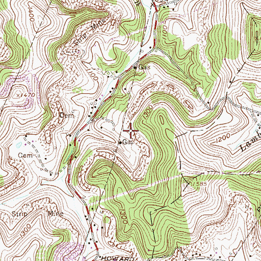 Topographic Map of Ruth Field, WV