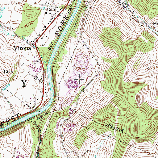 Topographic Map of Wade F Maley Field, WV