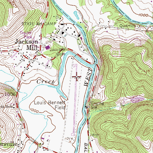 Topographic Map of Louis Bennett Field, WV