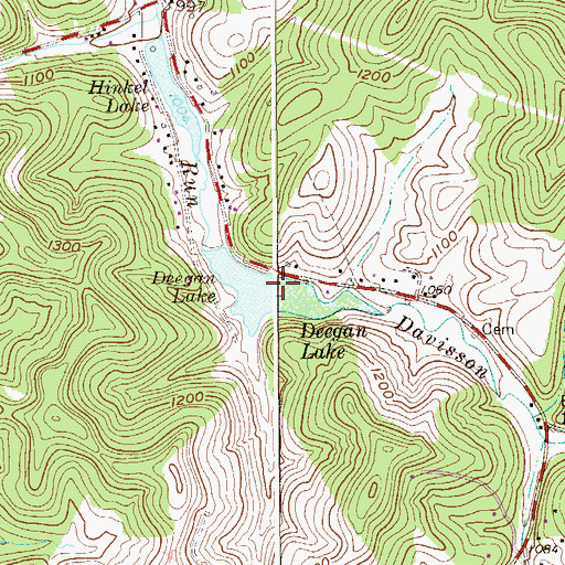 Topographic Map of Deegan Lake Dam, WV