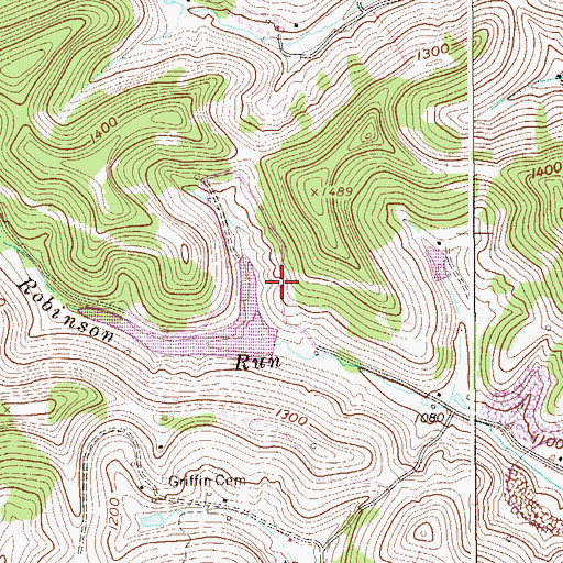 Topographic Map of Robinson Run Mine Number 95 W S Dam, WV