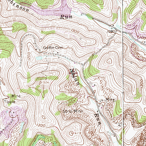 Topographic Map of Nolan Run Slurry Impoundment, WV