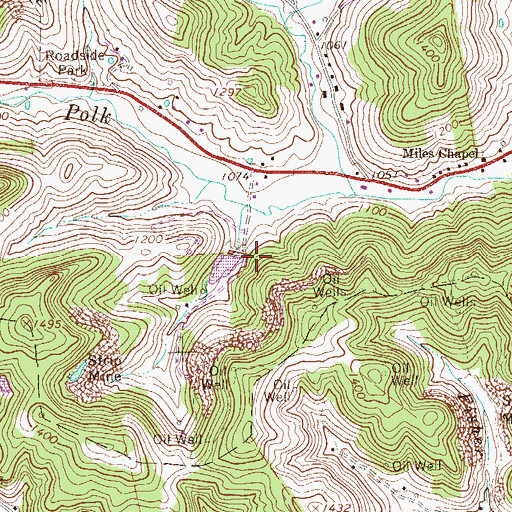 Topographic Map of Polk Creek Structure Number One Dam, WV