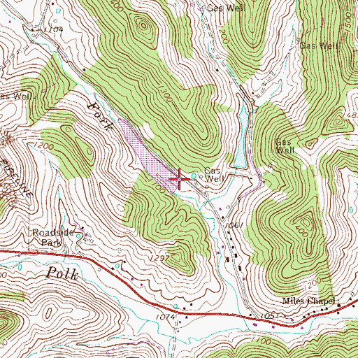 Topographic Map of Polk Creek Structure Number Seven Dam, WV