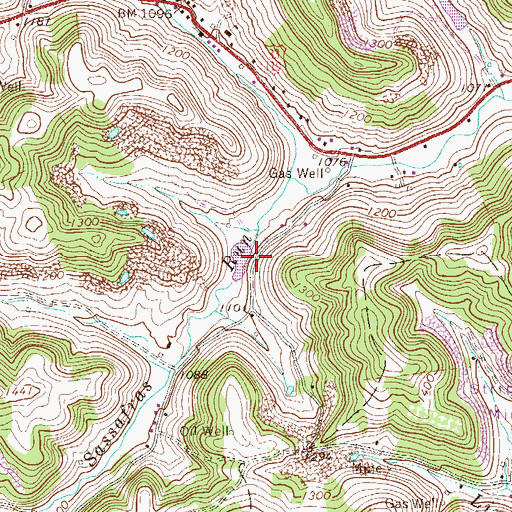 Topographic Map of Polk Creek Structure Number 13 Dam, WV