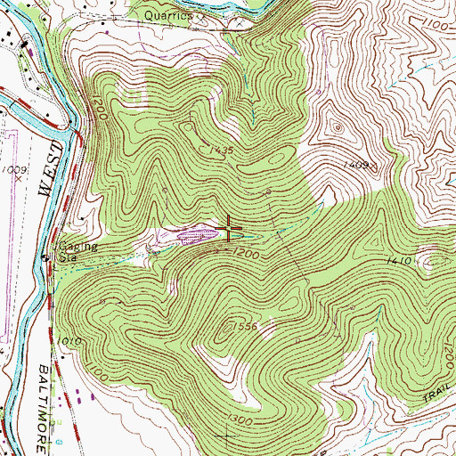 Topographic Map of Jacksons Mill Dam, WV