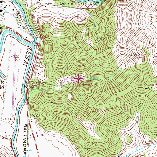 Topographic Map of Jacksons Mill Lake, WV
