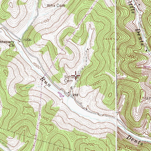 Topographic Map of Whetstone A M D Dam, WV
