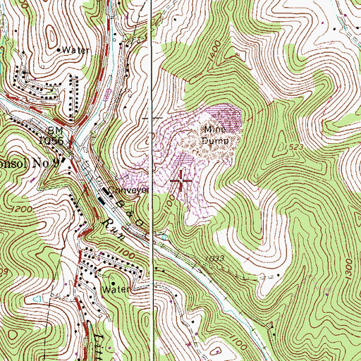 Topographic Map of Consol Number Nine Slurry Impoundment Dam, WV