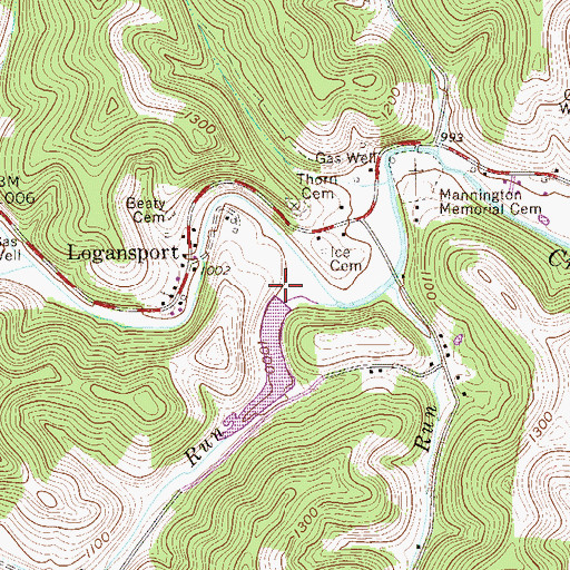 Topographic Map of Upper Buffalo Creek Structure Number Two Dam, WV