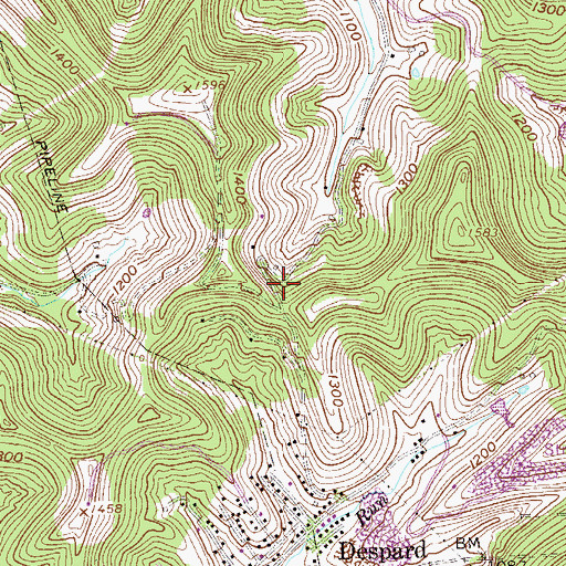 Topographic Map of WOBG-AM (Clarksburg), WV
