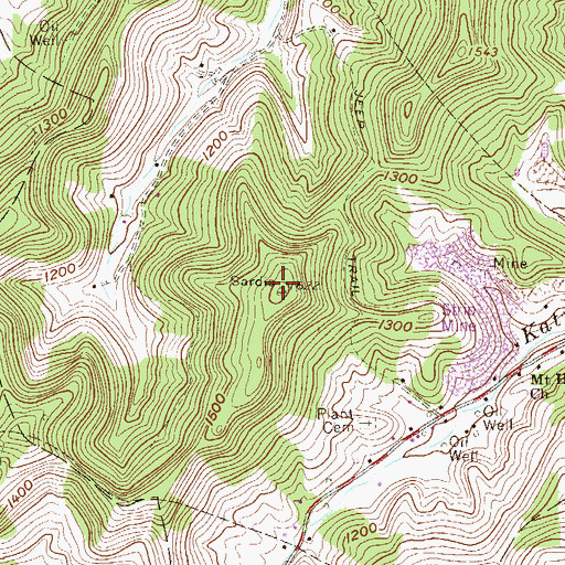 Topographic Map of WOBG-FM (Salem), WV