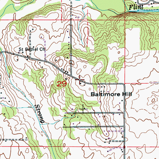 Topographic Map of Baltimore Hill, AL