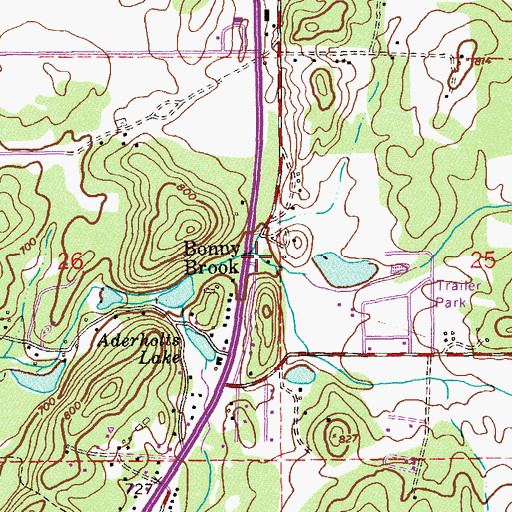 Topographic Map of Bonny Brook, AL