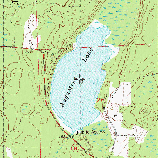 Topographic Map of Augustine Lake, WI