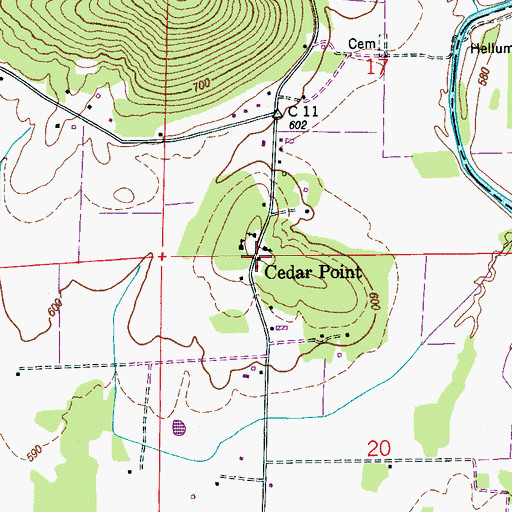 Topographic Map of Cedar Point, AL