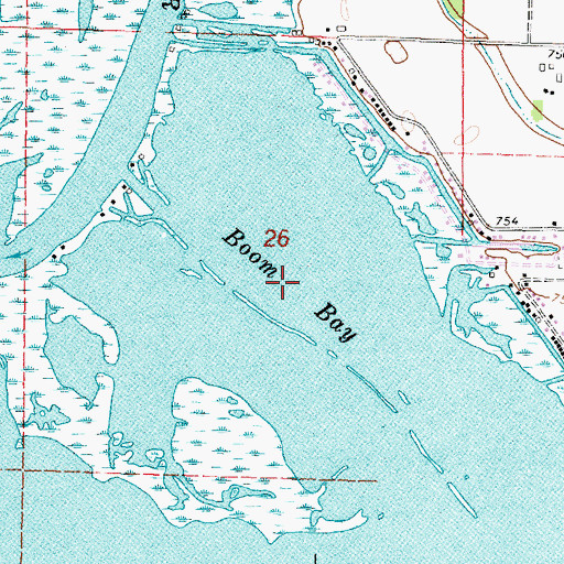 Topographic Map of Boom Bay, WI