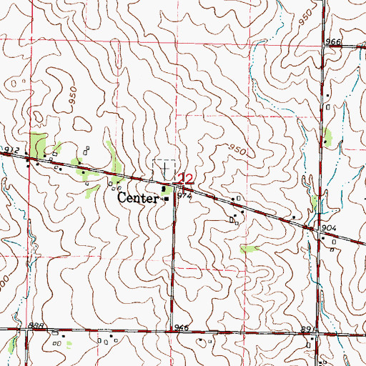 Topographic Map of Center, WI