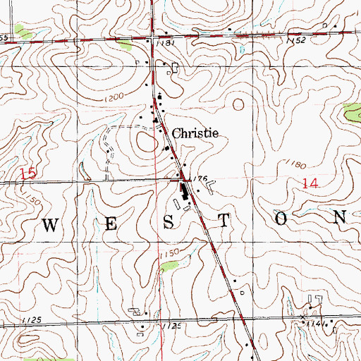 Topographic Map of Christie, WI