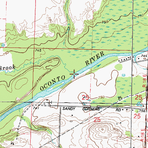 Topographic Map of Christie Brook, WI