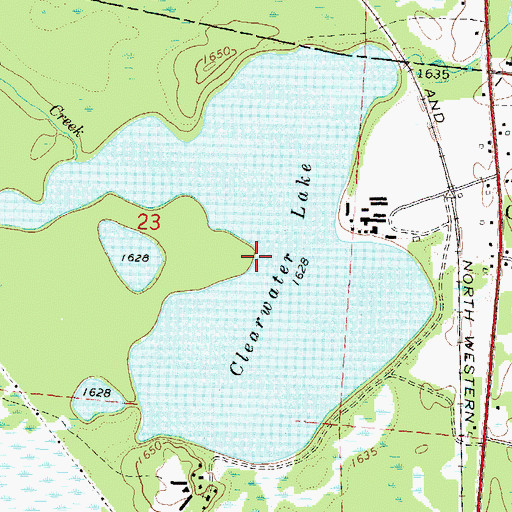 Topographic Map of Clearwater Lake, WI