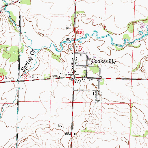 Topographic Map of Cooksville, WI