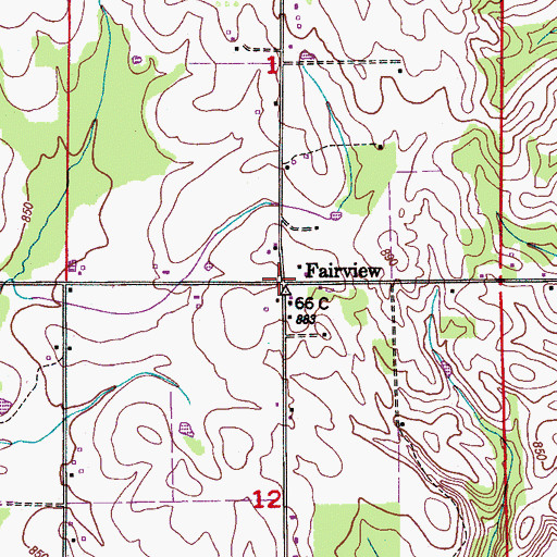 Topographic Map of Fairview, AL