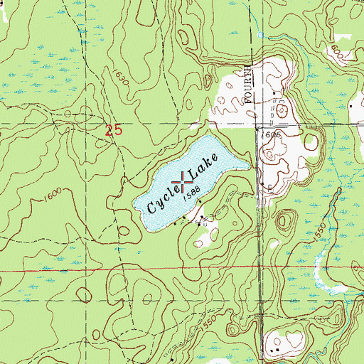 Topographic Map of Cycle Lake, WI
