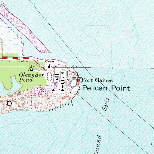Topographic Map of Fort Gaines, AL