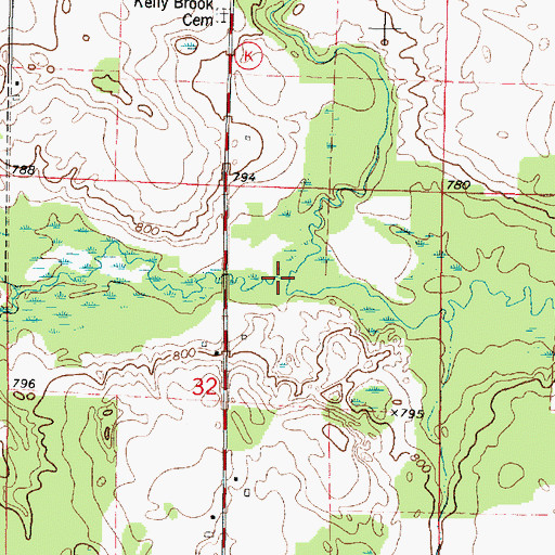 Topographic Map of Daly Creek, WI