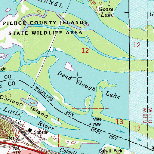 Topographic Map of Dead Slough Lake, WI