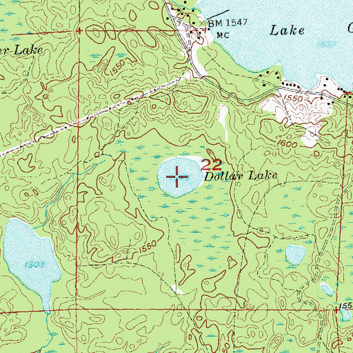 Topographic Map of Dollar Lake, WI