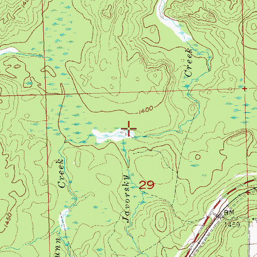 Topographic Map of Dunn Creek, WI