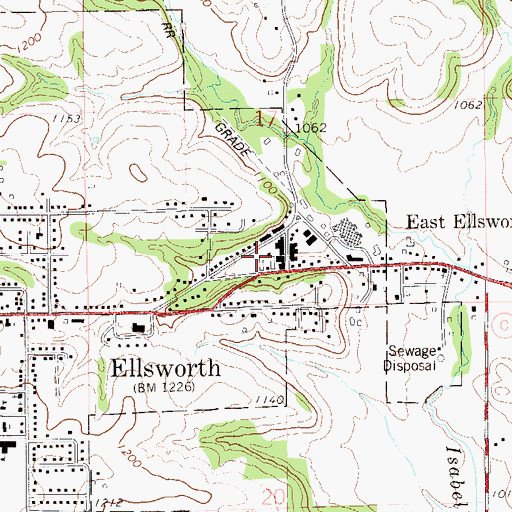 Topographic Map of East Ellsworth, WI