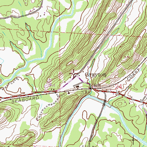 Topographic Map of Grayton, AL