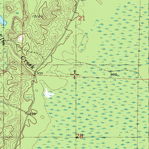 Topographic Map of Elm Creek, WI
