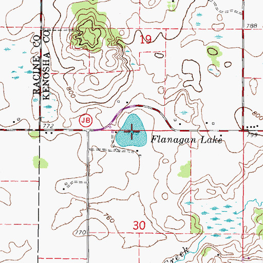 Topographic Map of Flanagan Lake, WI