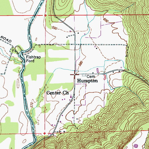 Topographic Map of Humpton, AL