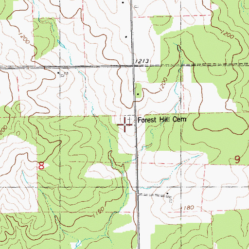 Topographic Map of Forest Hill Cemetery, WI