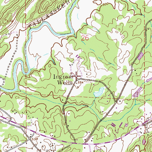 Topographic Map of Ingram Wells, AL